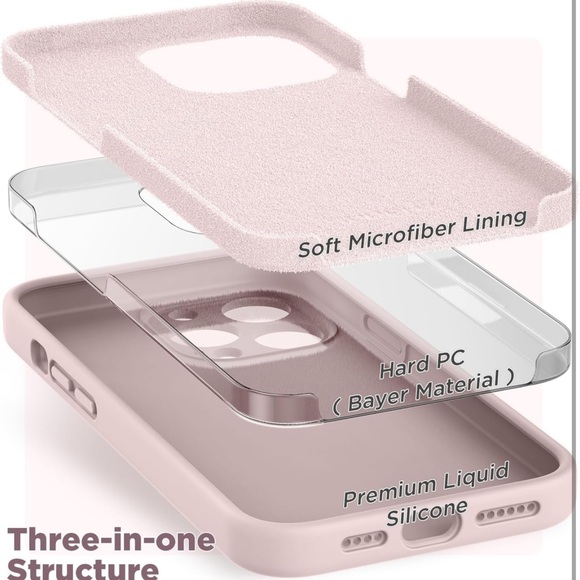 SURPHY iPhone 14 Pro Max case, liquid silicon phone case color “Pink Sand” - Picture 5 of 7